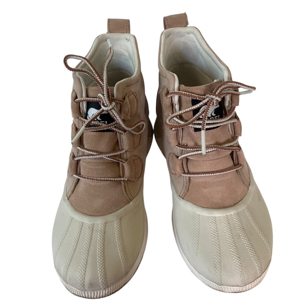 Sorel Women's Out N About Leather Waterproof Duck Boots 9.5 Rain Tan